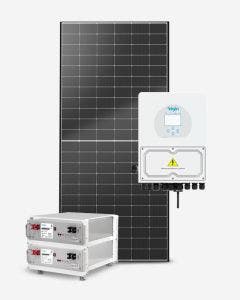 Kit Energia Solar 5,27kWp 585W 5kW-HYB-G04EA 220V Fibrocimento Elgin (c/ 2 Baterias de Lítio + Rack) (c/ String Box)