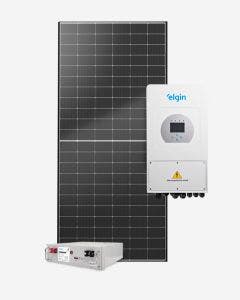 Kit Energia Solar 8,19kWp 585W 8kW-HYB-G05EA 220V Metálico Elgin (c/ 1 Bateria de Lítio) (c/ String Box)