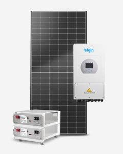 Kit Energia Solar 8,19kWp 585W 8kW-HYB-G05EA 220V Solo (c/ 2 Baterias de Lítio + Rack) (c/ String Box)